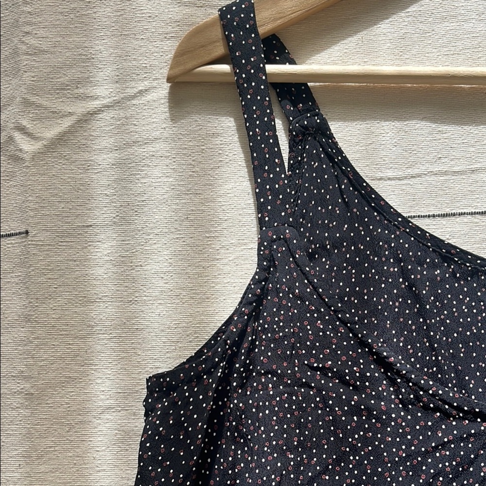 Black  Vintage 90s Y2K Sleeveless Dress with Subtle Dot Print size L - Picture 4 of 9